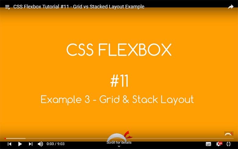 YouTube CSS flexbox video lesson